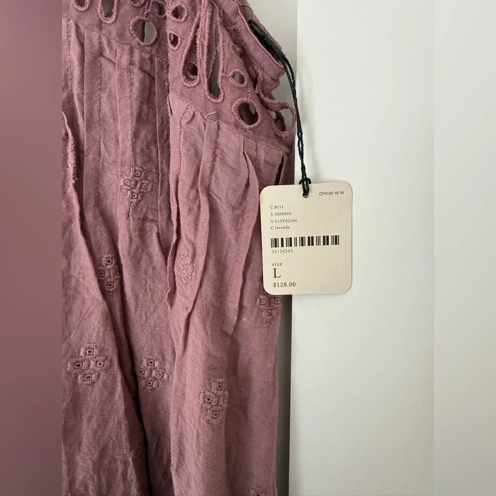 Free People FP One Eloise Crochet Lace Sleeveless Top Lavender Boho NWT L - Picture 4 of 5